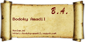 Bodoky Amadil névjegykártya